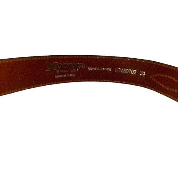 noona Leather etched silver buckle western high quality belt 34 - Picture 2 of 9